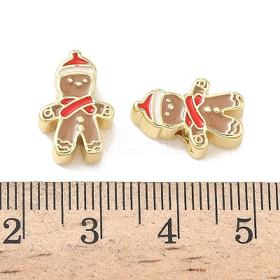 Christmas Brass Enamel Beads KK-I474-G24-1