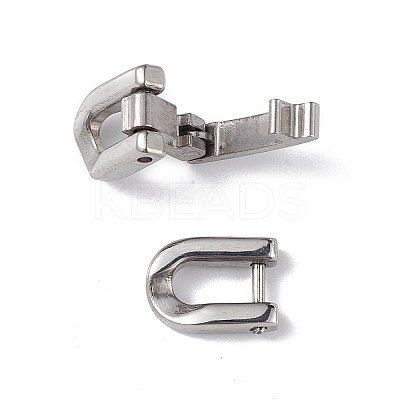 Non-Tarnish 304 Stainless Steel Fold Over Clasps X-STAS-G307-11A-P-1
