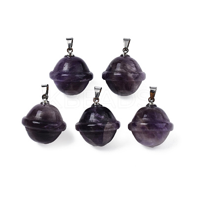 Natural Amethyst Pendants PORC-T132-053I-1