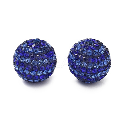 Stripe Pattern Polymer Clay Rhinestone Beads CLAY-NH0001-01I-1