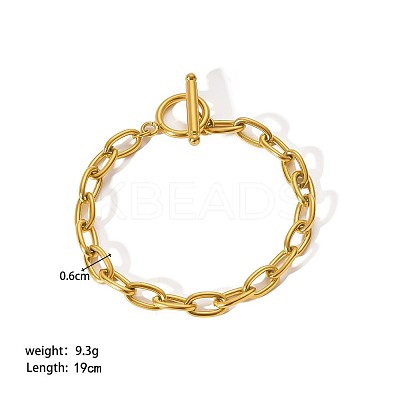Simple 304 Stainless Steel Cable Chain Bracelets PM6439-8-1