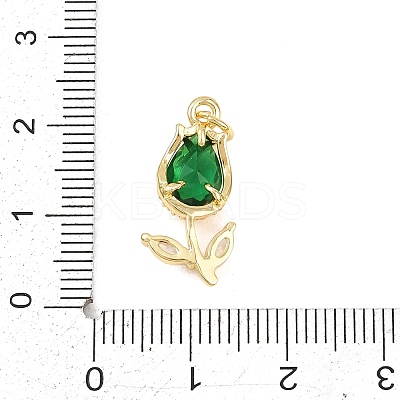 Brass Micro Pave Clear Cubic Zirconia Pendants KK-F931-13G-01-1