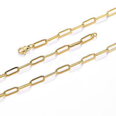 201 Stainless Steel Minimalist Paperclip Chain Necklaces for Women PQ9782-1