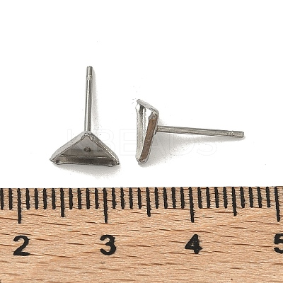 Tarnish Resistant Earring Cabochon Settings 304 Stainless Steel Ear Studs Blank Settings LS-STAS-Q170-11-1