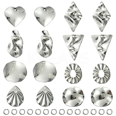 16Pcs 8 Style 201 Stainless Steel Pendants DIY-FS0005-37P-1