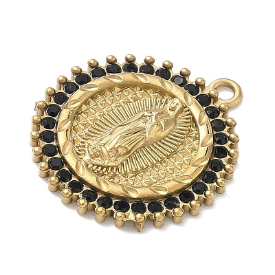 304 Stainless Steel & Rhinestone Pendants STAS-G371-09G-02G-1
