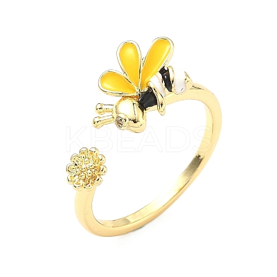 Brass Cuff Rings RJEW-D341-02G-1