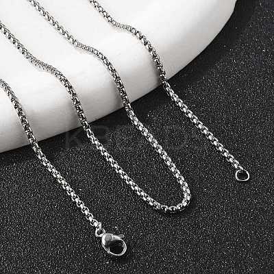 Non-Tarnish 304 Stainless Steel Rolo Chain Necklaces NJEW-L047-02B-P-1