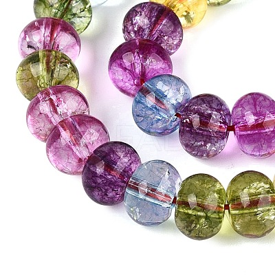 Crackle Transparent Glass Beads Strands GLAA-N074-02B-02-1