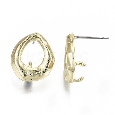 Rack Plating Alloy Stud Earring Findings PALLOY-N155-64-NR-1