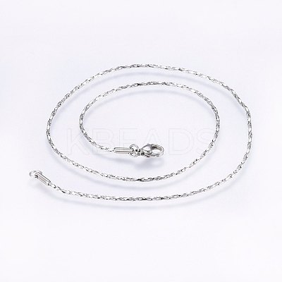 Non-Tarnish 304 Stainless Steel Boston Link Chain Necklaces LS-NJEW-F221-10P-B-1