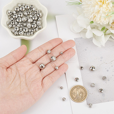 80Pcs 8 Styles 304 Stainless Steel Bead STAS-AR0002-04-1