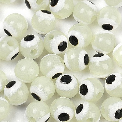 Luminous & Printed Opaque Acrylic Beads LACR-G050-01A-1