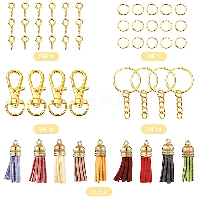 160Pcs 14 Styles Faux Suede Tassel Pendant Decorations DIY-YW0009-98-1