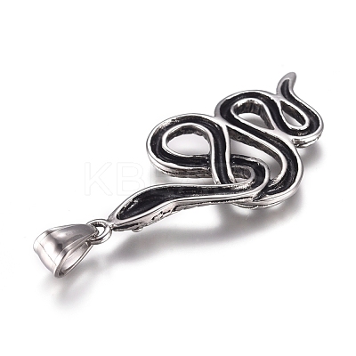 Fashionable Retro Halloween Jewelry 304 Stainless Steel Snake Pendants STAS-L017-105-1