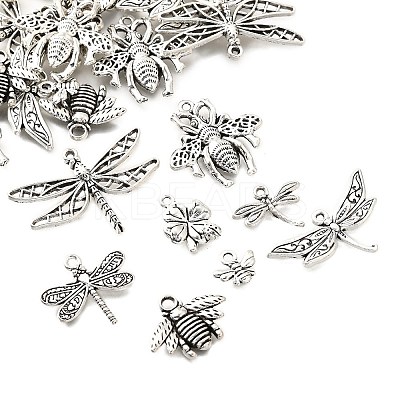 32Pcs 8 Style Tibetan Style Alloy Pendants TIBEP-FP0001-08-1
