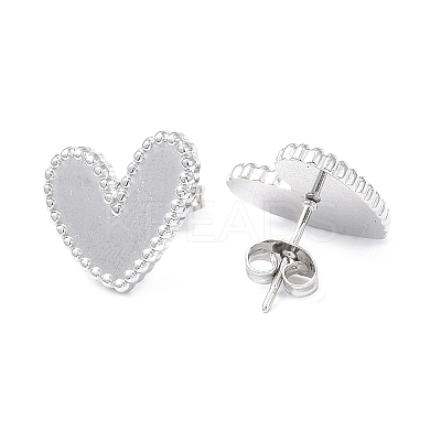 Non-Tarnish 304 Stainless Steel Heart Stud Earrings for Women EJEW-I285-09P-1