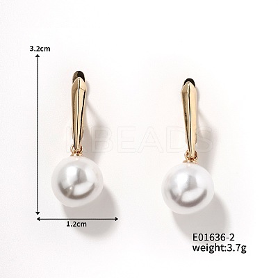 Chic Imitation Pearl Hoop Earrings for Women QX1953-2-1