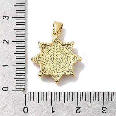 Rack Plating Brass Micro Pave Cubic Zirconia with Synthetic Opal Pendants KK-D088-10G-1