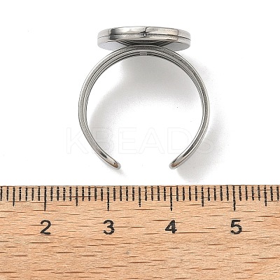 304 Stainless Steel Cuff Ring Findings STAS-B126-11A-P-1