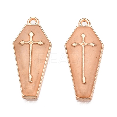 Halloween Theme Rack Plating Luminous Alloy Enamel Pendants ENAM-N056-340G-1