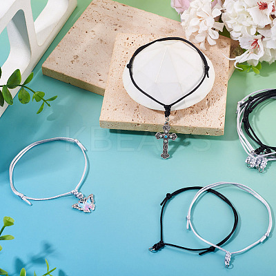 20Pcs 2 Colors Adjustable Nylon Cord Bracelet Making BJEW-TA00674-1