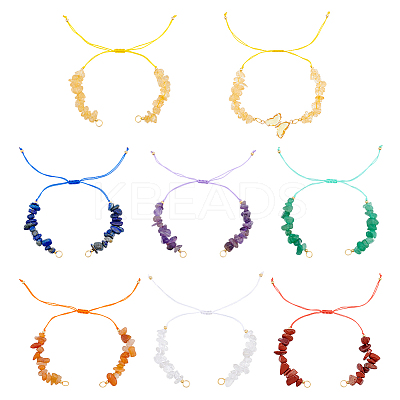 7Pcs 7 Styles Chakra Nylon Cord Bracelet Making AJEW-UN00026-1