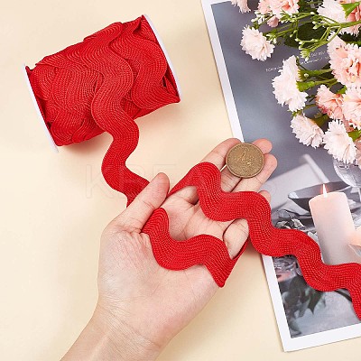 10 Yards Polyester Wavy Fringe Trim Ribbon OCOR-GF0002-49C-1