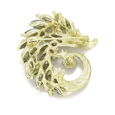 Rhinestone Hedgehog Badge LS-JEWB-E013-02G-02-1