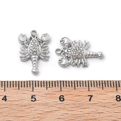 304 Stainless Steel Rhinestone Pendants STAS-Z121-54P-1