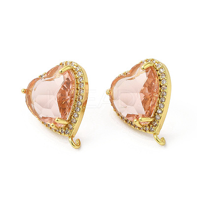 Rack Plating Brass Rhinestone Stud Earring Finding KK-C023-03-1