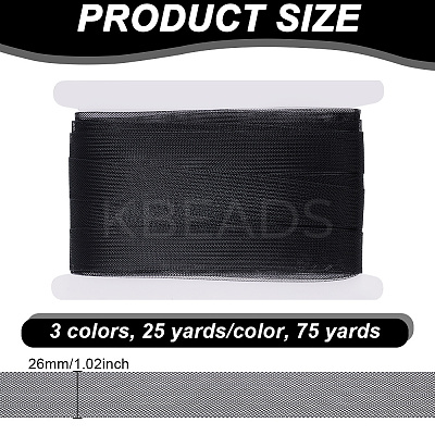 75 Yards 3 Colors Polyester Mesh Lace Trim OCOR-GA0002-10-1