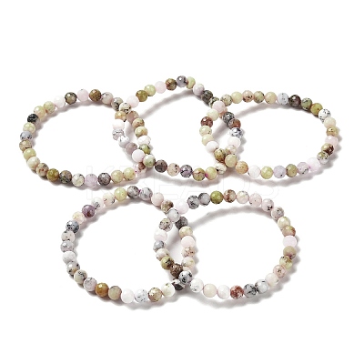 Natural African Opal Beaded Stretch Bracelets BJEW-K233-01A-01-1