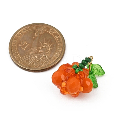 Halloween Theme Glass Seed Beads Pendants PALLOY-MZ00776-02-1