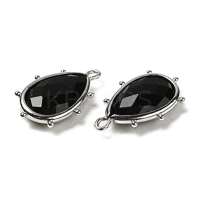 Natural Obsidian Pendants G-B009-02P-I-1