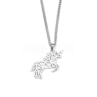 Non-Tarnish 201 Stainless Steel Pendant Necklaces for Man NJEW-Q336-02D-P-1