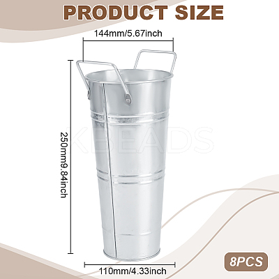 Galvanized Iron Flower Vase DIY-WH0899-461B-1