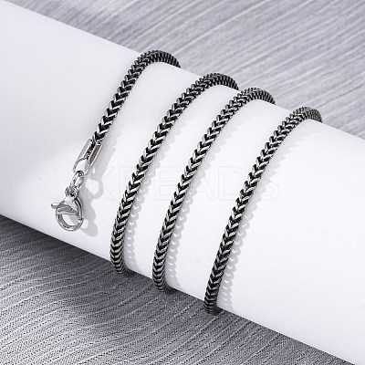 2MM 304 Stainless Steel Wheat Chain Necklaces NJEW-Q013-15B-1