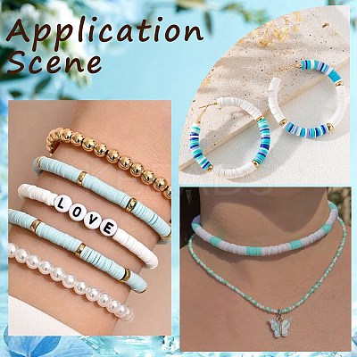 3 Strands Flat Round Handmade Polymer Clay Beads CLAY-SC0001-69E-1