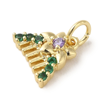 Brass Micro Pave Colorful Cubic Zirconia Pendants KK-R162-022C-G-1
