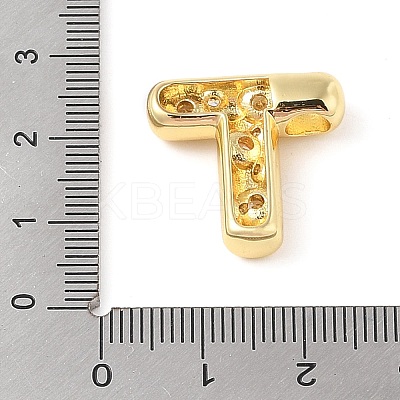 Brass Micro Pave Clear Cubic Zirconia Pendant KK-Z046-01G-T-1