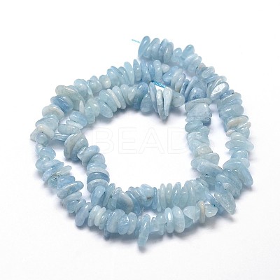 Natural Aquamarine Chip Beads Strands G-E271-96-1