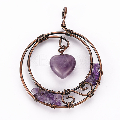 Natural Mixed Gemstone Big Pendants G-T133-R06-1