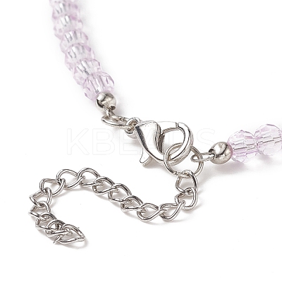 Faceted Gradient Color Glass Beaded Necklaces for Women NJEW-JN04195-1