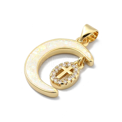 Brass Micro Pave Clear Cubic Zirconia Pendants KK-A221-18D-G-1