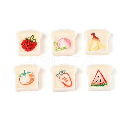 Fruits Theme Opaque Resin Cabochons CRES-T025-17-1