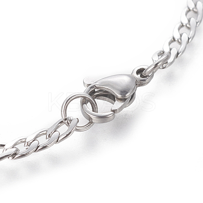 Tarnish Resistant 304 Stainless Steel Curb Chain Bracelets BJEW-E369-01P-1