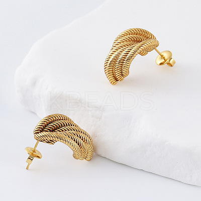 Geometric 304 Stainless Steel Stud Earrings for Women PP5518-1