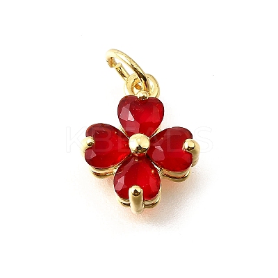 Brass Micro Pave Cubic Zirconia Pendants KK-V008-11G-03-1
