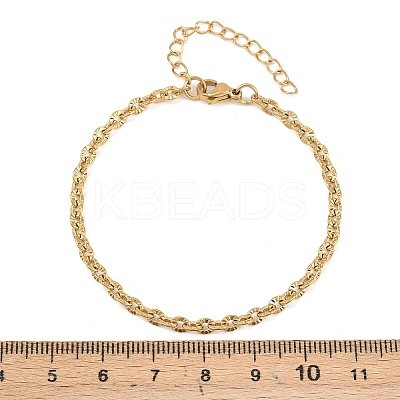 201 Stainless Steel Oval Link Chain Bracelets for Women BJEW-G767-01F-G-1